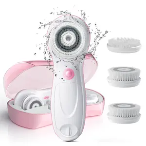 Facial Cleansing & Exfoliator Brush Set with Travel Case 3 Professional Cleansing Brush Heads for Oil/Sensitive/Combination Skin |Waterproof, Dual Speed