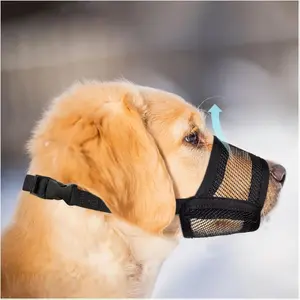 Dog Muzzle for Large Dogs - Air Mesh Muzzle for Large Sized Dog | Adjustable No Bark Dogs Muzzles for Scavenging Licking & Chewing | Prevent Biting