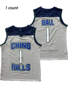 Men's Letter & Number Embroidery, Loose Casual Basketball Ball-Hills Basketball Jersey for Daily Wear, Basketball Clothing for All Seasons, Jersey Shirts