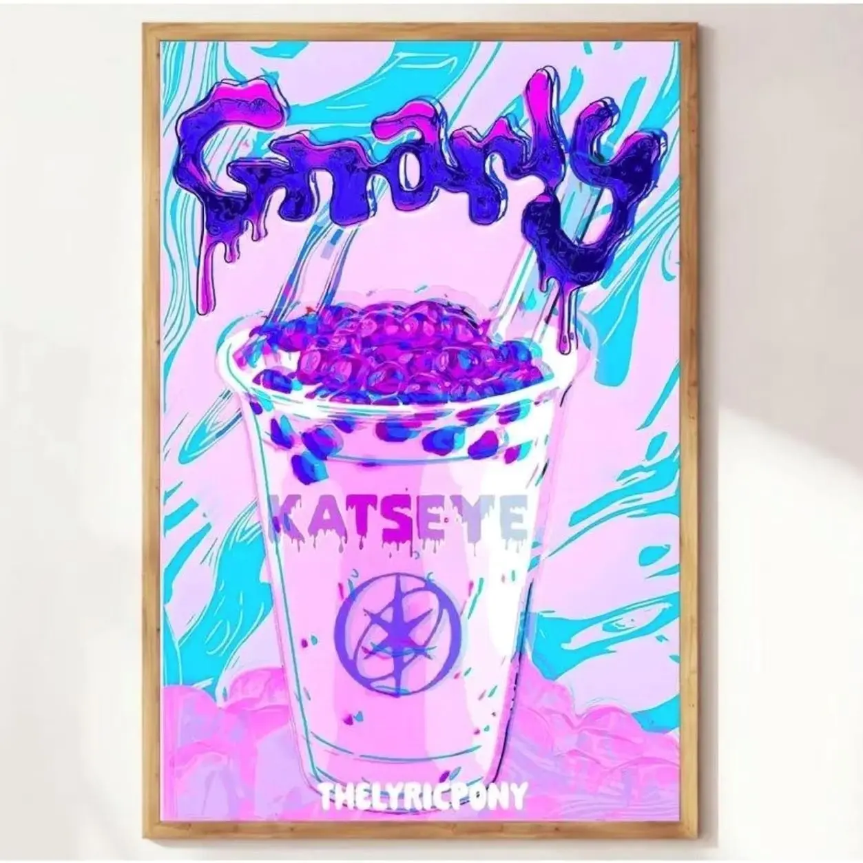 Katseye pink Gnarly Boba Poster | No Framed