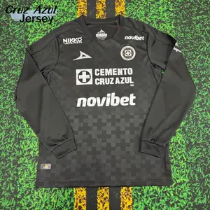 2526 Mexico League  Cruz Azul Away Black Long Sleeve Top Soccer Jerseys LIGAMX Fan Edition