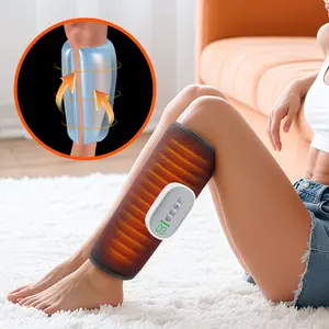 1Pc Air Compression Calf Massager with Heat 4 Heat Levels 8 Intensities Leg Massage Device USB Rechargeable USB Rechargeable Massagers