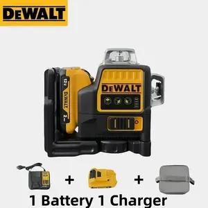 DEWALT DW089LG 12 Lines 3 Sides 360 Degree Vertical 12V Lithium Battery Laser Level with Green Meter for Outdoor Leveling