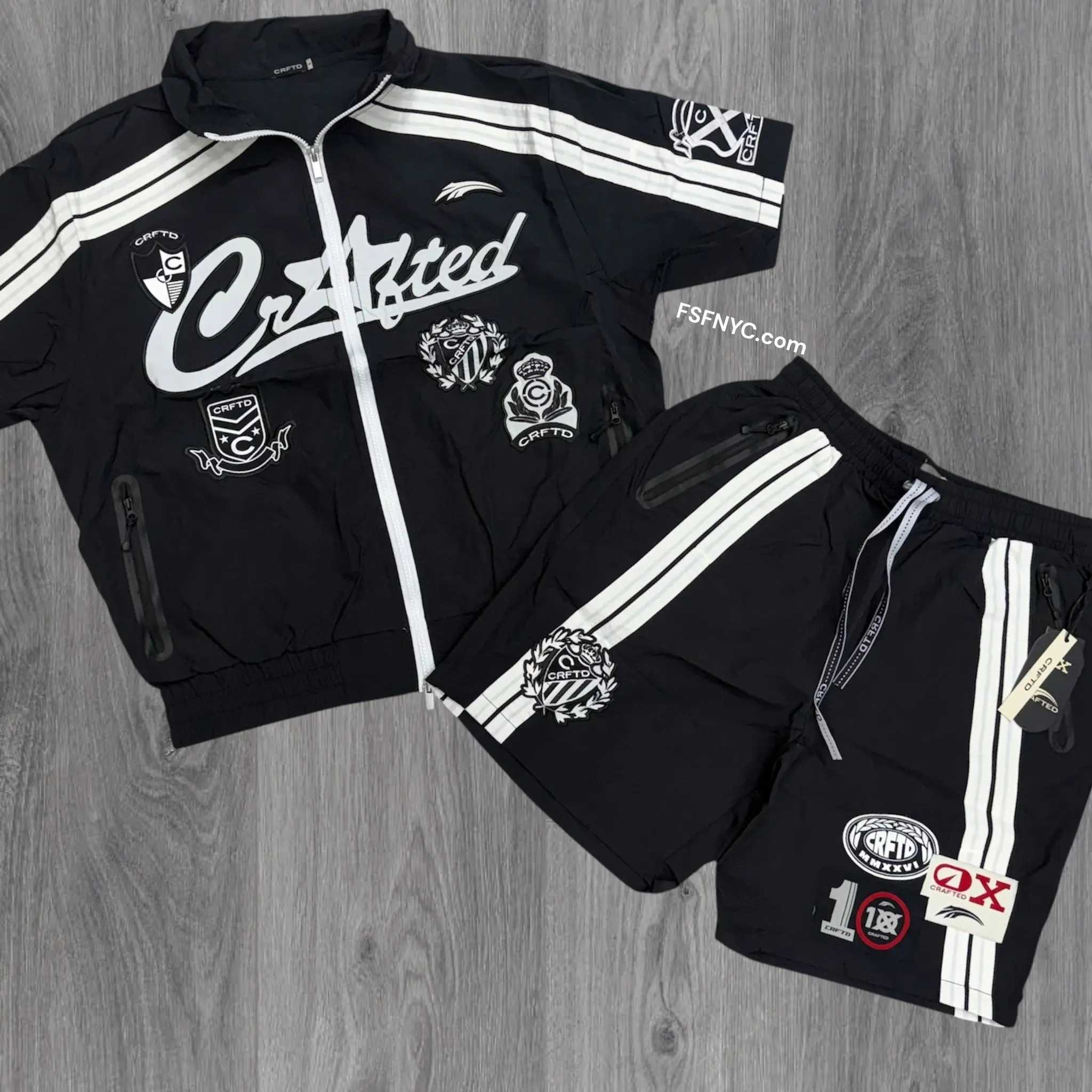 Crafted - WindBreaker Short Set - Black 573 574