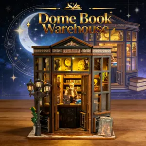 DIY Mini House Kit, Miniature Building Set, DIY Book Corner Kit, Beginner 3D Wooden Bookends, DIY Kits, Wooden Model Kit, Crafts, Perfect Gift for Family & Friends