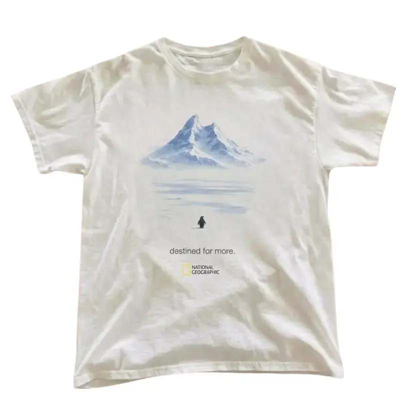 Men's and Women's T-shirt, National Geographic white penguin tee, Nature, Penguin, Wildlife, Animal Tee, Unisex T-shirt, Gift T-shirt, Y2k Unisex Graphic Tees Gothic Grunge Emo Scene Amity Affliction Style Clothes Menswear Womenswear Streetwear