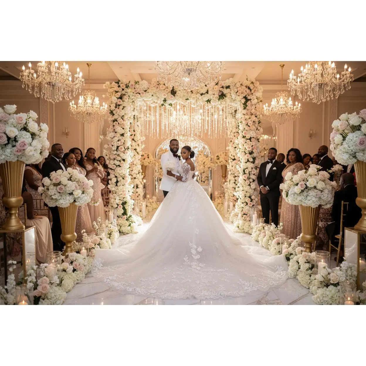 Pregnant Women, Princess, Plus Size Tail Wedding Dress