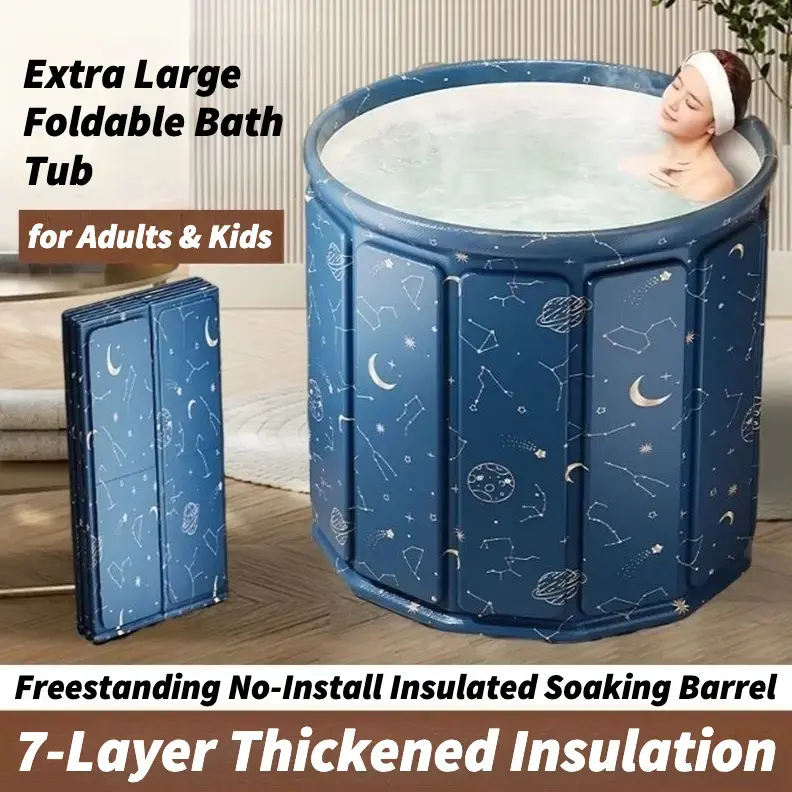 Portable Ice Bath Tub, Foldable Cold Plunge Tub, Ice Water Bath Tub, Ice Bath Barrel, Portable Soaking Tub, Large Adult Bath Tub, Freestanding Bath Bucket, Home Outdoor Ice Tub, Backyard Garden Gym Camping
