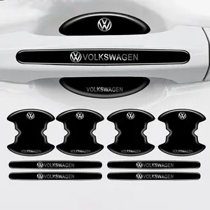 4/8pcs Car Door Handle Bowl Anti-collision Protective Stickers For VW Volkswagen Golf Polo Passat Tiguan Touran Jetta Sticker for Cars Auto Accessories