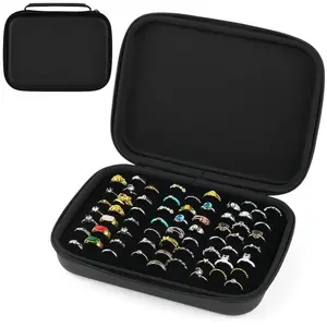 Ring Organizer Storage Case - Jewelry Ring Display Collector Bag .Tray Holder Showcase for 50+ Rings, Earrings, (Box Only)