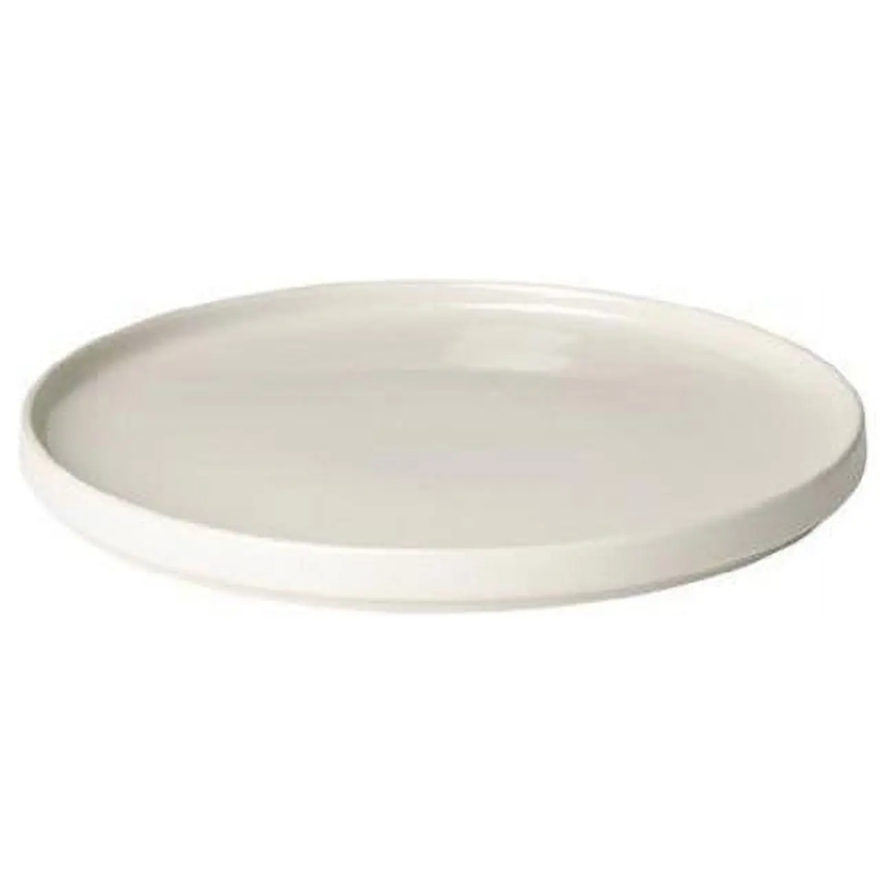 Blomus 63717.4 Minimalist Ceramic Custom-Shaped Round Dinner Plates - 11 in. Grey Stacks Well Clay Serving Plates, Set of 4