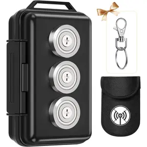 Yimaut Upgraded Magnetic Key Box for Under Car, Hide A Key Magnetic Car Key Hider with Faraday Bag, Waterproof, Black