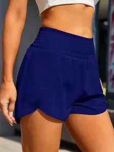2026 New Women's High-Waisted Quick-Dry Gym Shorts, Anti-See-Through Lining, Casual Fitness Shorts, Elastic Breathable Comfort, Ruched Sports Shorts