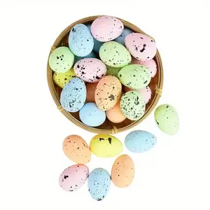 50pcs Painted Foam Easter Eggs, Lightweight, Pre-Color Pastel & Multicolor, DIY Craft Favors, Spring Party Decorations, Wedding/egg Hunt Prizes, Festival Decorations