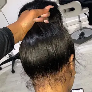 MYLOCKME Hair 360 Full Lace Straight Human Hair Wig For Women 32 34Inch Straight Lace Front Human Hair Wig 180Density Human Hair Wigs