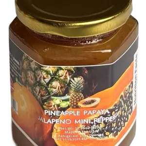 A & J Jamming Kitchen Pineapple Papaya Jalapeno Red Yellow Mini Peppers Jam Tangy Flavor Dip Sweet US Made Spicy