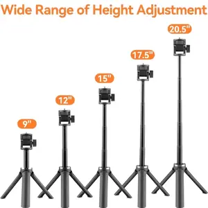 PHOSNOVA Cell Phone Tripod Stand,25" Selfie Stick Tripod with Remote and Phone Holder,Extendable Desk Tripod for iPhone,Camera,Gopro