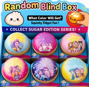 k-pop 6-pack Blind Box 2026 New Glitter Dumpling Squishy with Steamer Box, Soft Sensory Fidget Steamed Bun Squeeze Toy for Adult Stress & Anxiety Relief