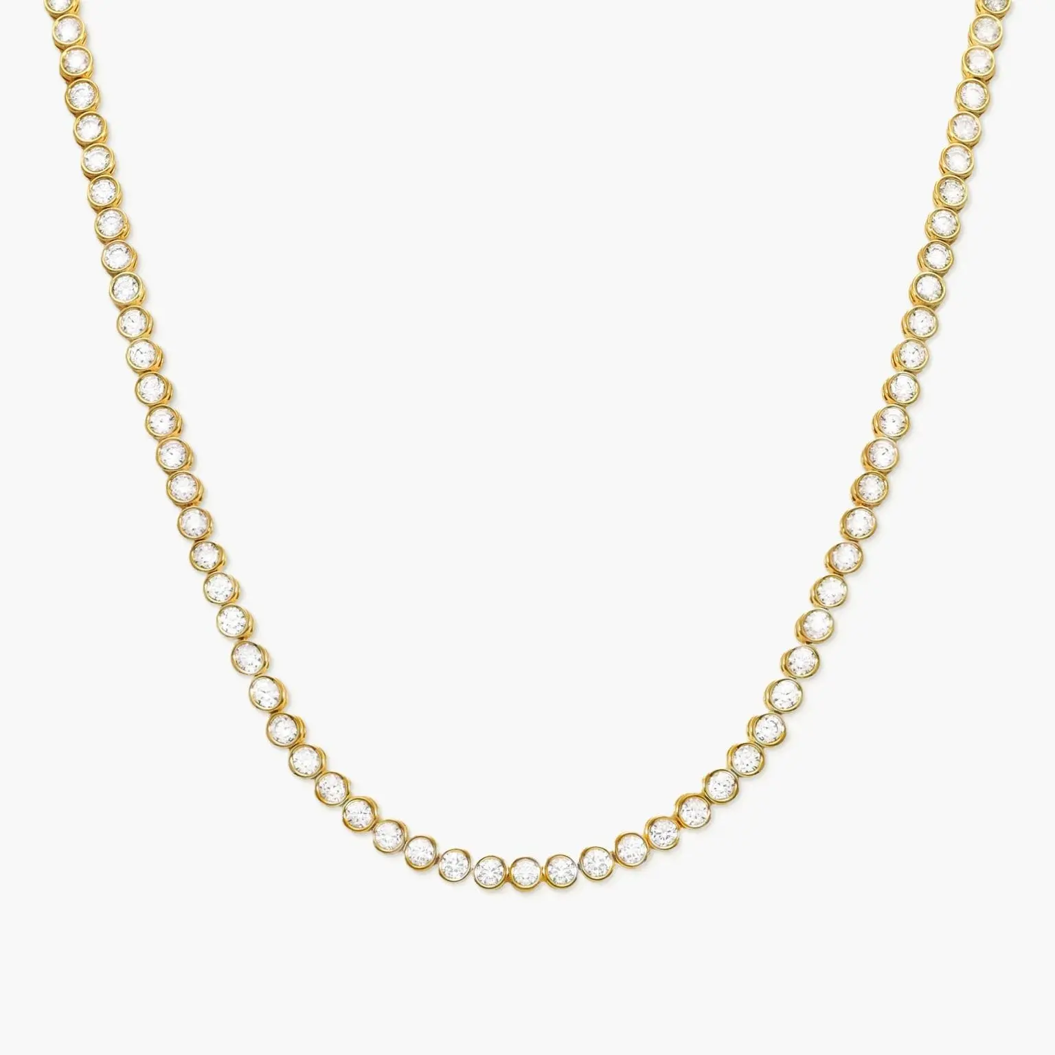 en route Tennis Necklace in Gold, Continuous Sparkle with Golden Spheres, Adjustable & Layered for Daily Elegance en route Tennis Necklace in Gold, Continuous Sparkle with Golden Spheres, Adjustable & Layered for Daily Elegance