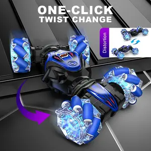 Remote Control Stunt Car with Lights, Gesture Recognition, Four-Wheel Drive Off-Road Vehicle, Deformable Car, Drift Car, Birthday Gift