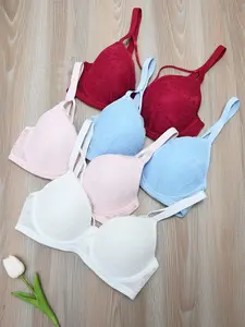 ✨ 4 Pack Women's Push Up Lace Underwire Bras, Breathable Mesh, Support Anti-Sagging, Adjustable Straps, 4-Row Hook Closure, Side Shaping, Comfortable Versatile Daily Wear Bras ❤️