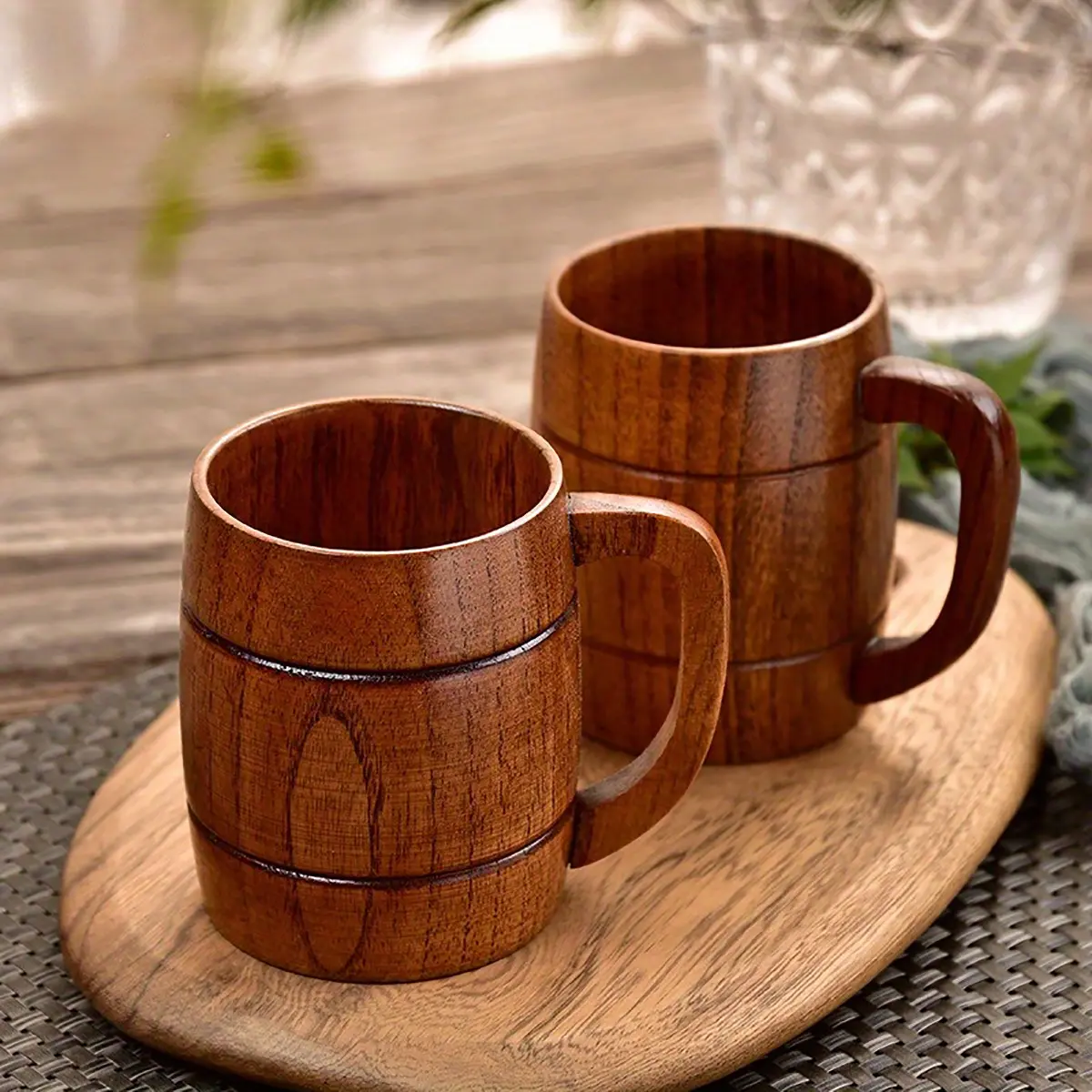 Handcrafted Wooden Barrel Cup with Natural Wood Grain, Insulated Design for Heat Resistance, Perfect for Hot Beverages, Stylish Coffee Mugs, Coffee Thermal Cup Mug Drinkware