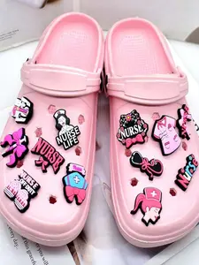 16-Piece Cartoon Theme Shoe Decorations Set, Abs Material DIY Accessories for Sandals & Shoes, Perfect for Party & Dance Events