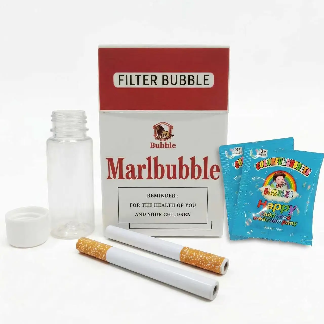 cigarette box bubble blower HighPeak Fake Toy Realistic Prank w/ Bubble SummerVibes Bubble Cigarette Blowing Stress-Relief