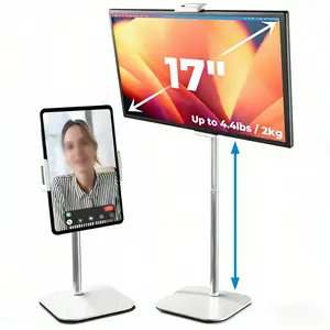 Height Adjustable iPad/Tablet/ Portable Monitor Holder, Fits Up to 17" Devices, 360° Rotate & Tilt, 4.4lb Holding Strength, Portable for iPad Pro, Mini, Air Adjustable Multi-Device Stand#tiktokshopstockup
