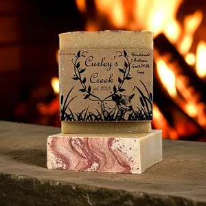 🌲 Cabin Fever | Goat Milk Soap Bar | Handmade Natural Skincare | Smoky Woods & Amber | Curley’s Creek