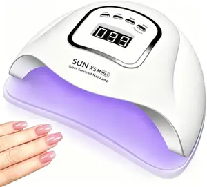 UV model ultraviolet nail lamp, 256 watts with 4-level timing function, 3-level timing adjustment, intelligent automatic sensor, detachable lampshade, ambient light mirror base. It can cure nail polish gel and is a special DIY nail art tool and accessory.