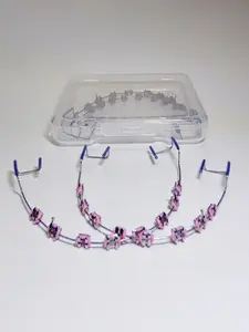 A set (two pieces, one for each jaw) of colorful temporary dental decorations with hooks, elegant dental accessory set, suitable for perfectly matching upper and lower teeth with casual wear and parties