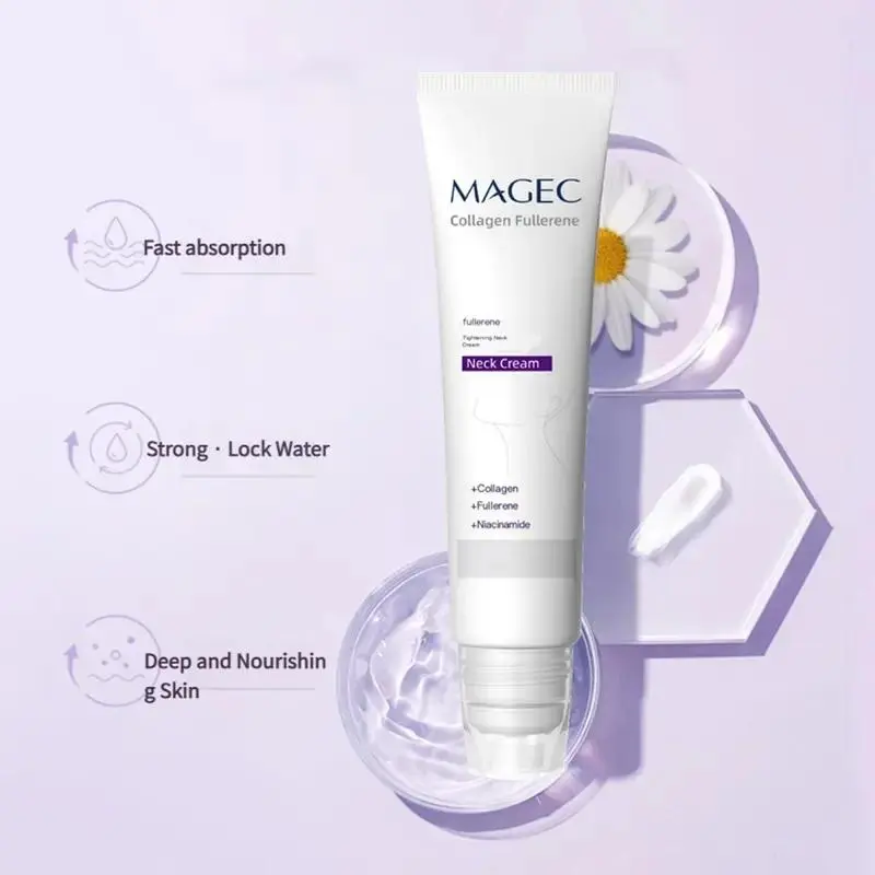 #SummerVibes Reduces Wrinkles and Double Chin,Five Rollers for All Around Massage,Neck Firming Cream,Collagen Neck Cream,Relieves Edema,Suitable for Wrinkled Skin,with Hyaluronic Acid,VitaminC+E