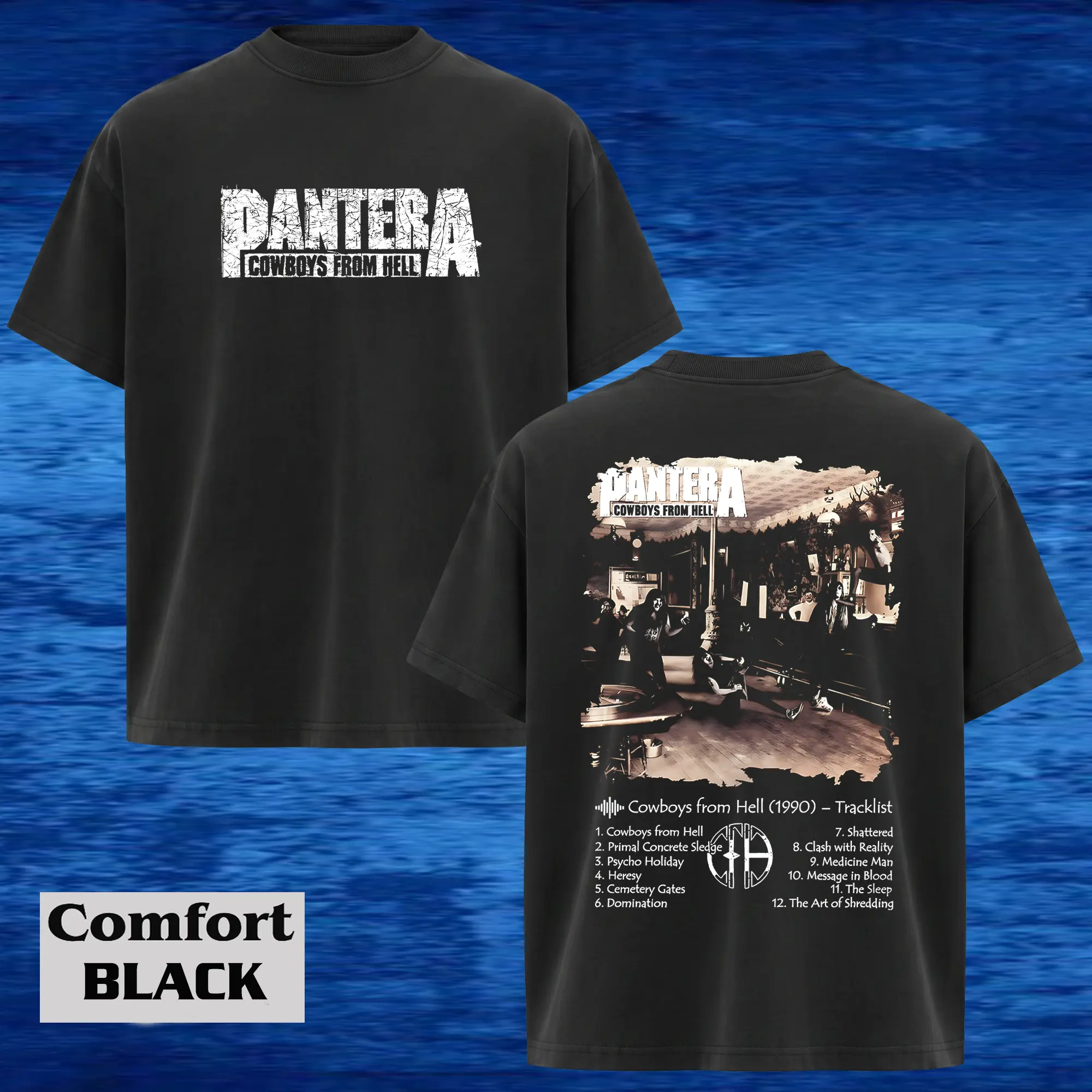Vintage PANTERA COWBOYS FROM HELL 1990 New Black Metal Unisex Rock Band Cotton Comfort T-Shirt, Y2K Outfits Top Menswear Clothing Pantera Merch, Concert Merch, Summer Outfits, Gift For Fans, Gift For Friend