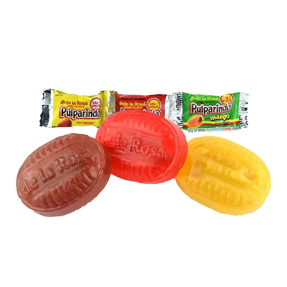 De La Rosa Pulparindo Hard Candy, 68-Pieces Pack with Natural Ingredients, Assorted Packaged Snack Foods for All Ages, Ideal for Sweets and Desserts