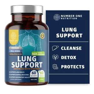 Number One Nutrition Lung Support - 10x Intense Formula for Normal Breathing, Cleanse, Detox & Protects with Vitamin C - Edible Dietary Supplement