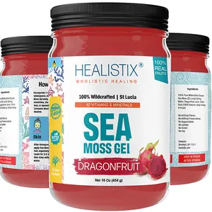 Healistix DragonFruit Irish Sea Moss Gel- St Lucia Wildcrafted Sea moss Gel, Packed with 92 Vitamins - Superfood for Immune Support, Non-GMO, Keto, Vegan
