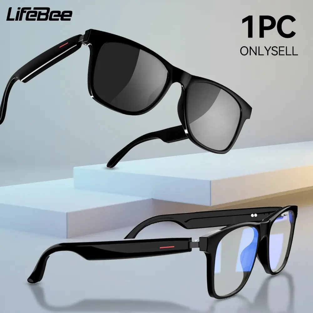 LFEBEE Smart Glasses, 1 Count Wireless-compatible Wearable Smart Glasses with Voice Control, UV Protective Glasses for Outdoor Sports, Smart Eyewear, Wearable Tech Glasses