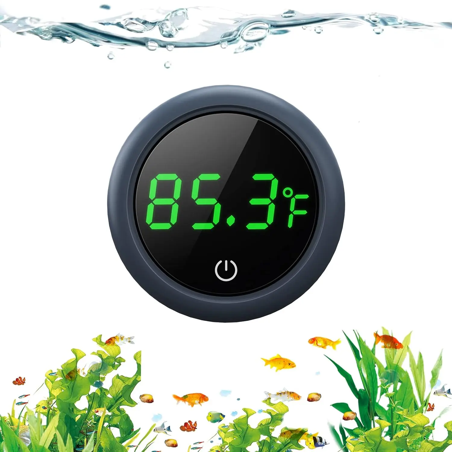 Fish Tank Digital Thermometer Accurate LED Display to ±0.9°F Tank Thermometer Aquarium Temperature Measurement Suitable for Fish, Axolotl, Turtle or Aquatic
