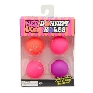 Schylling NeeDoh Dohnut Holes Stress Relief Fidget Toys - 4-Pack Portable Sensory Bundle for Anxiety Fidgets & Stress Relief Fidgeting