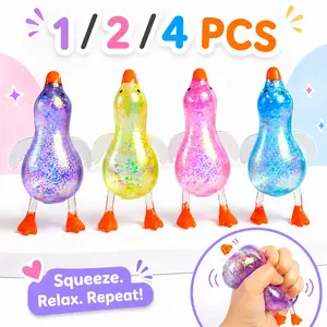 1/2/4PCS Cute Duck Squishy Stress Ball – Soft Pink Sugar Squishy Fidget Toy, Slow Rising Moldable Sensory Toy for Stress & Anxiety Relief, Relaxing Desk Toy, Ideal Gift for All Ages