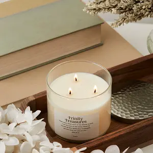 Trinity Treasures' Cabin - 3 Wick Handmade Christian Candle