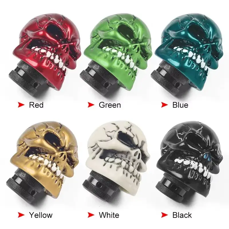 Universal Skull Interchangeable Shifter Knob - Sport Gearshifter Lever for Manual Transmission, Car Modification Auto Parts Accessories, Car Accessories
