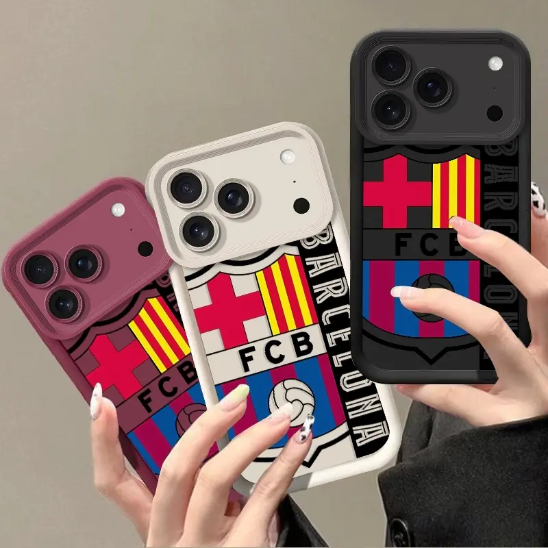 Barcelona Football Team Themed TPU Smartphone Case - Anti-Drop, Shockproof Accessories for iPhone 11,12,13,14,15,16,17 Pro Max