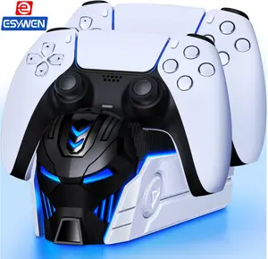 ESYWEN PS5 Controller Charger for PlayStation 5 Dual Fast Charging Station Compatible with PS5 Elite Joystick Charging Base 5V2A Indicator Lights Gaming Products