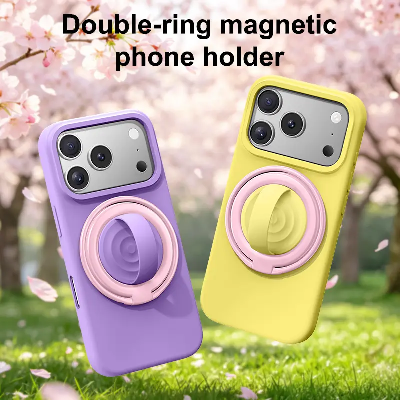 Magnetic Phone Grip Stand for MagSafe, Foldable Finger Ring Holder with Adjustable Kickstand, Strong Magnetic Phone Holder for iPhone 16/15/14/13/12 & Android
