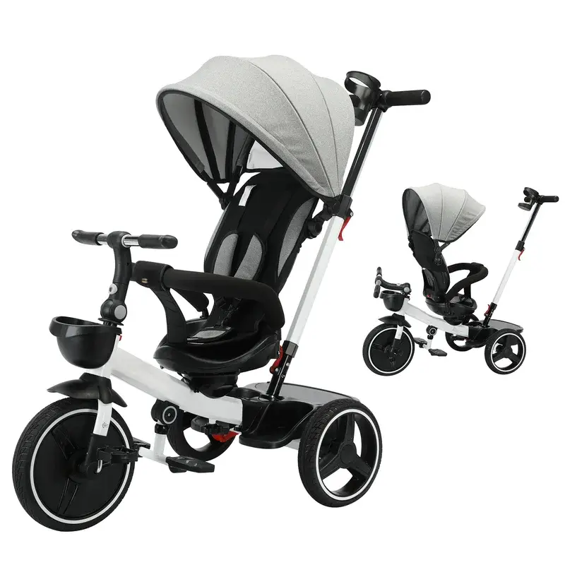 Unisex 5-in-1 Convertible Baby Stroller Trike HLF-6018 - Lightweight Stroller, Grows with Kids, Adjustable Canopy, Sit & Lie Reclining Design, Safe Metal Frame, Outdoor-Ready for 1-5 Years Boys & Girls
