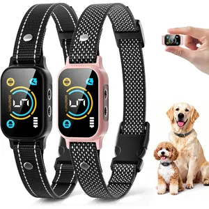 2 Pack Bark llar, Smart Dog Bark llar for Large Medium Small Dogs, Rechargeable Ultra-Light Training llar with Beep Vibration, Anti Barking Device with 5-Level Sensitivity (Pink)