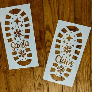 Santa Boot bottoms 10 MIL Mylar Reusable Painting Stencil for Festive Designs Durable and Easy Artwork Tools