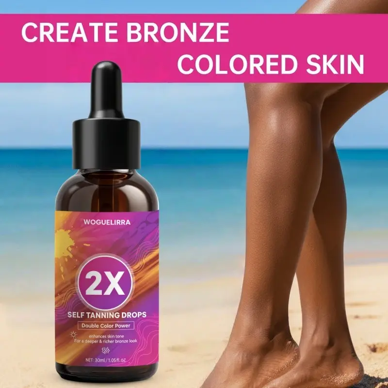 Sunless Tanning Drops, Dry and Non-Greasy, Flawless Smooth Tanning, Smooth and Evenly Moisturizing, Beach-Friendly Formula, Body Care, Bronze to Dark Light, Self Tanner Drops, Moisturizing Bronzing Drops